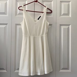 White skater dress, homecoming, short, flowy